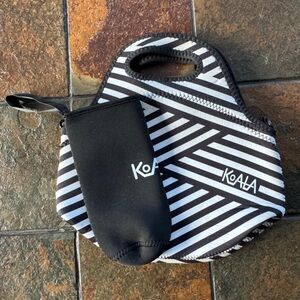 black & white lunch bag